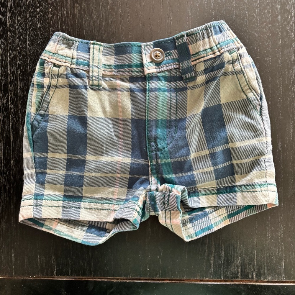 Tea Boys Plaid Shorts in Blue and Green